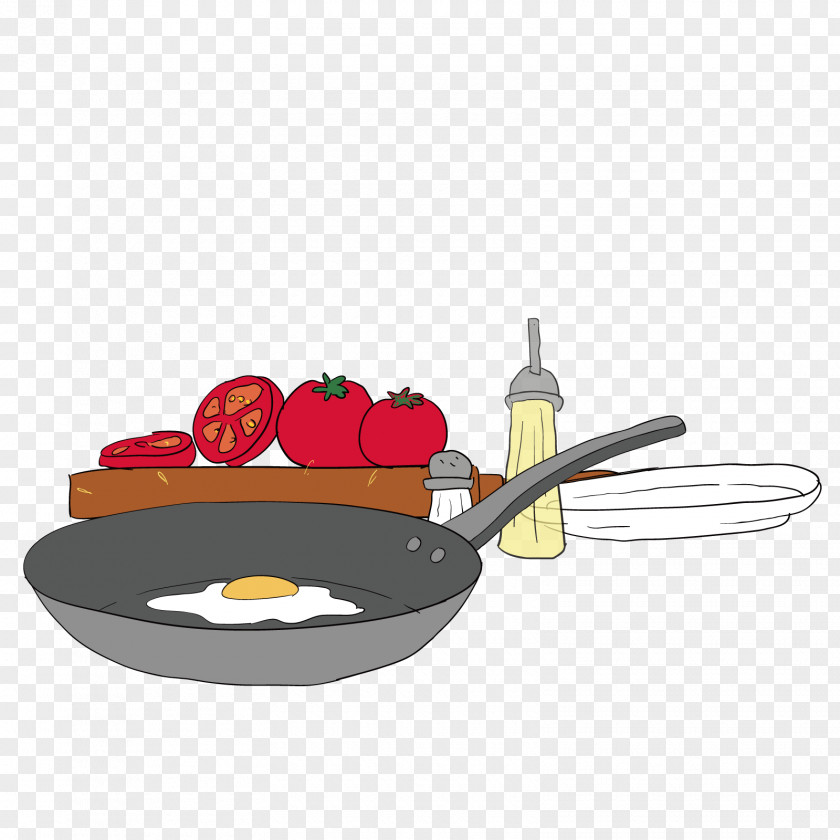 Vector Fried Eggs Egg Waffle Frying Pan PNG