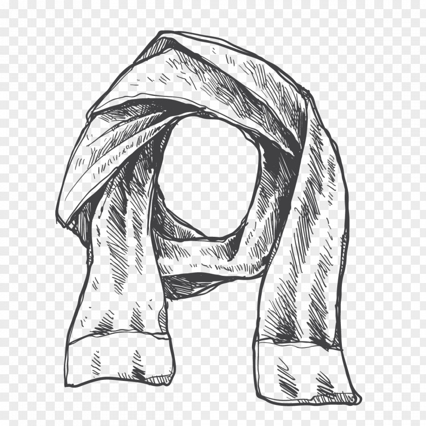 Vector Winter Scarves Drawing Scarf PNG