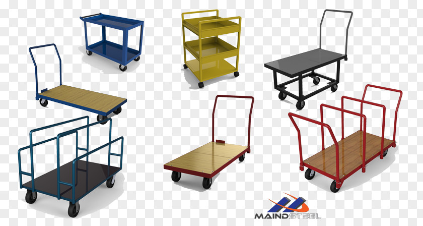 Warehouse Material Handling Transport Cart PNG