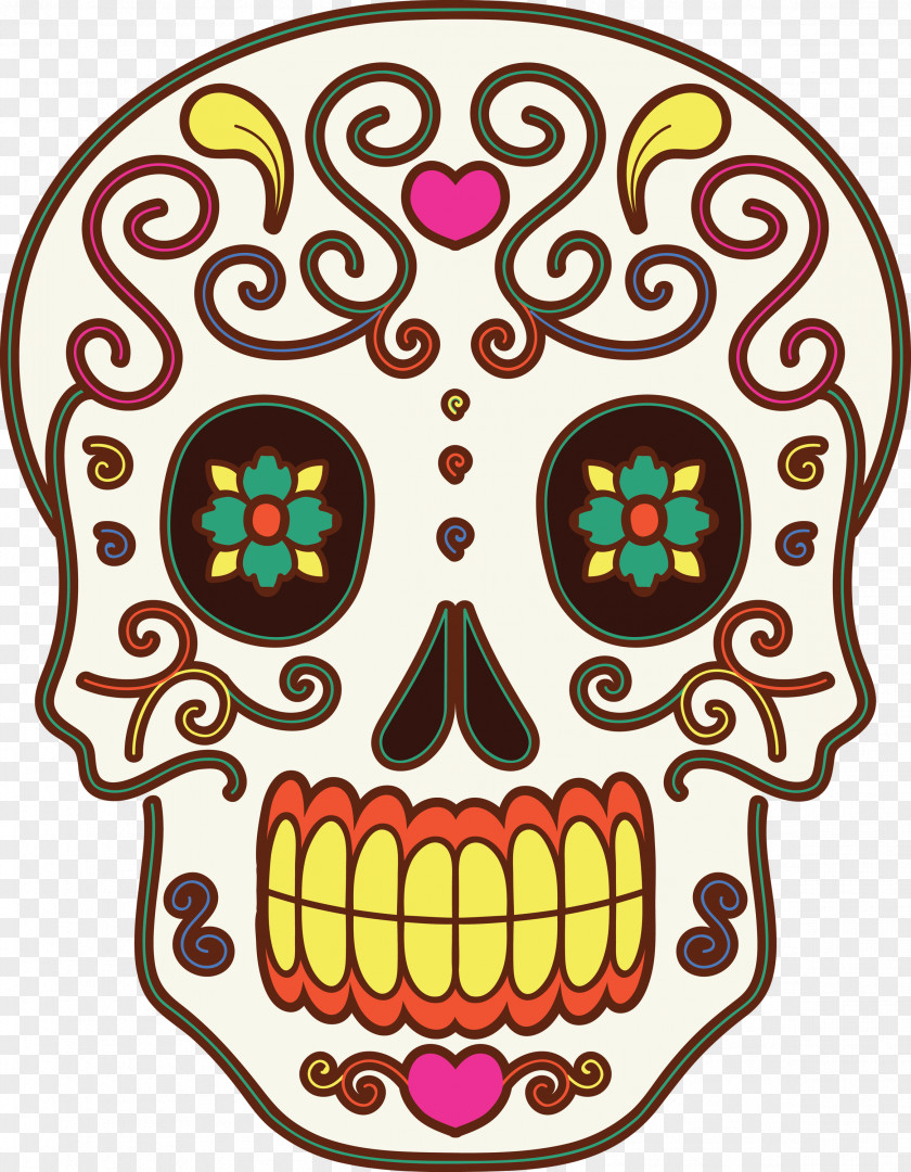 Day Of The Dead Día De Muertos Skull PNG