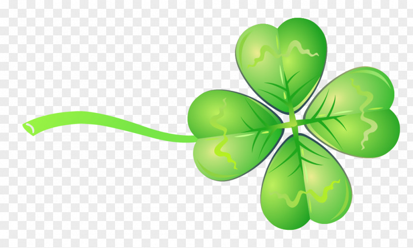 Vector Green Clover Ribbon Four-leaf Drawing PNG