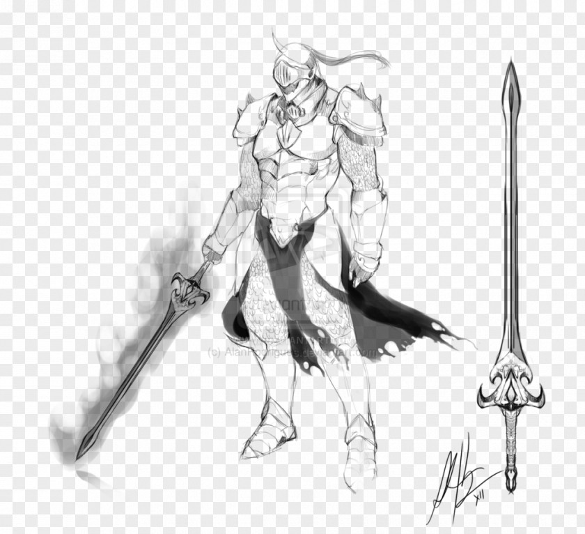 Sword Drawing Legendary Creature Line Art Sketch PNG
