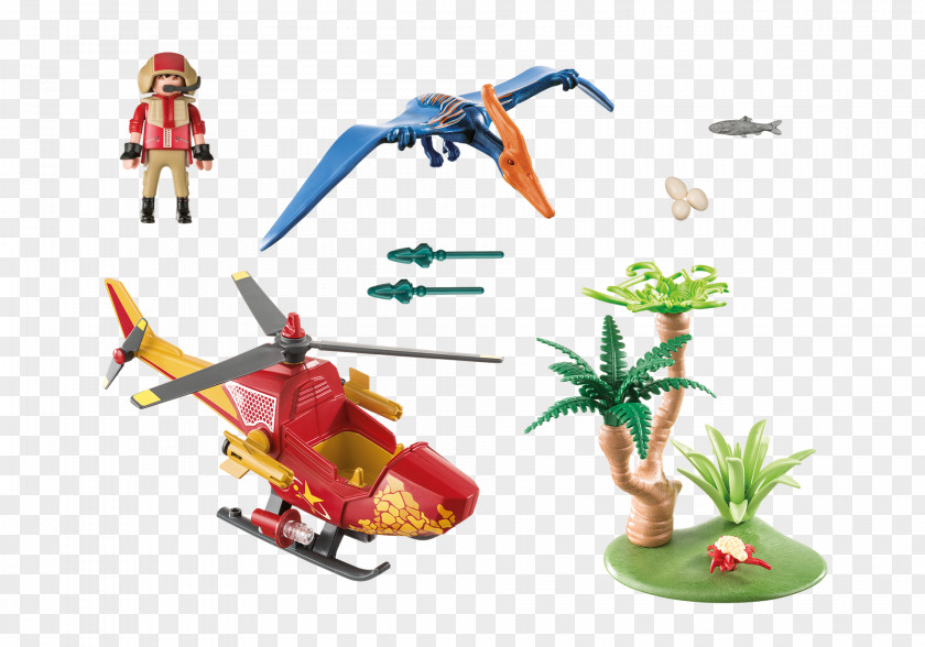 Playmobil Helicopter With Pterosaur 9430 Adventure Copter Pterodactyl Clementoni Baby Il Mio Primo Explorer Vehicle Stegosaurus 9432 PNG