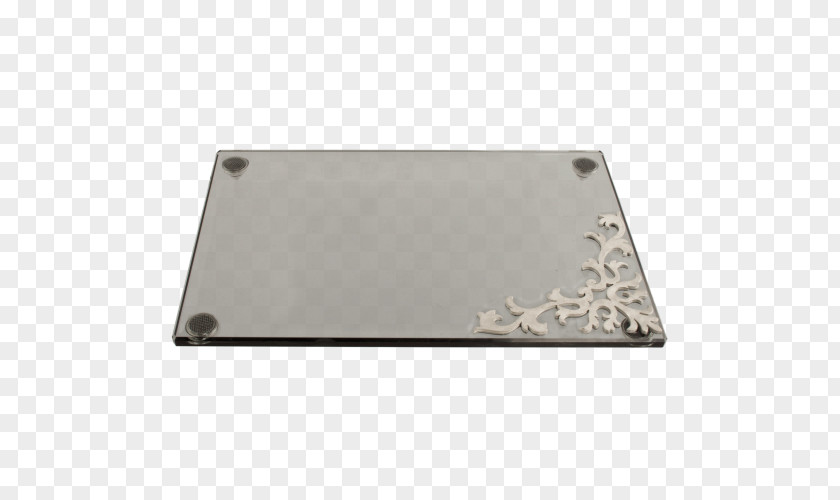 Silver Rectangle Byzantine Tray Glass PNG