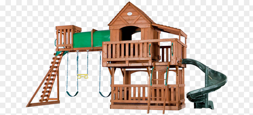 Wooden Swing Playground Outdoor Playset Playhouses Jungle Gym PNG