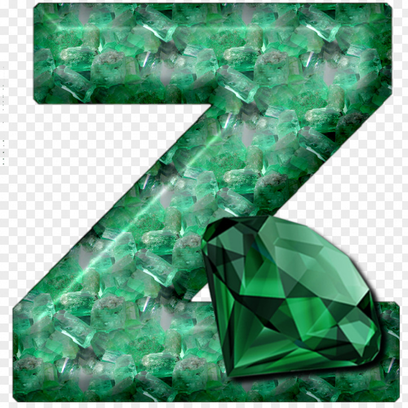 Emerald Green Alphabet PNG