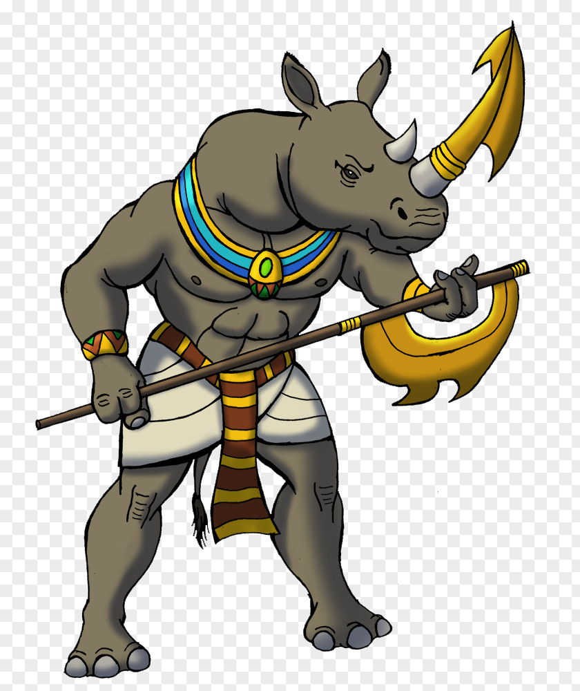 Egyptian Character Design Creative Rhinoceros Furry Fandom Mammal Horn Humanoid PNG