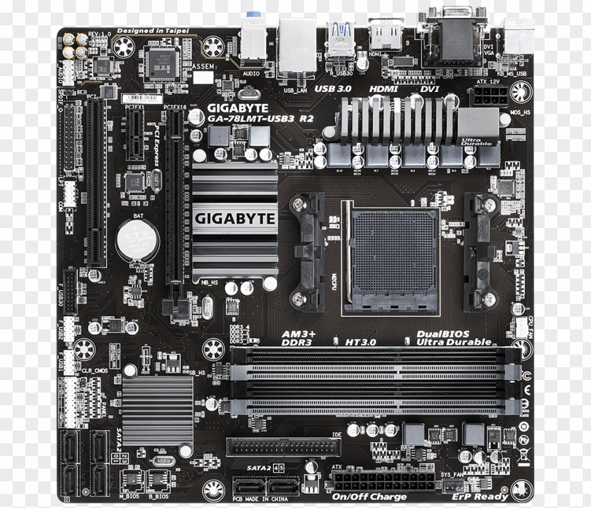 Socket AM3+ MicroATX Motherboard PNG