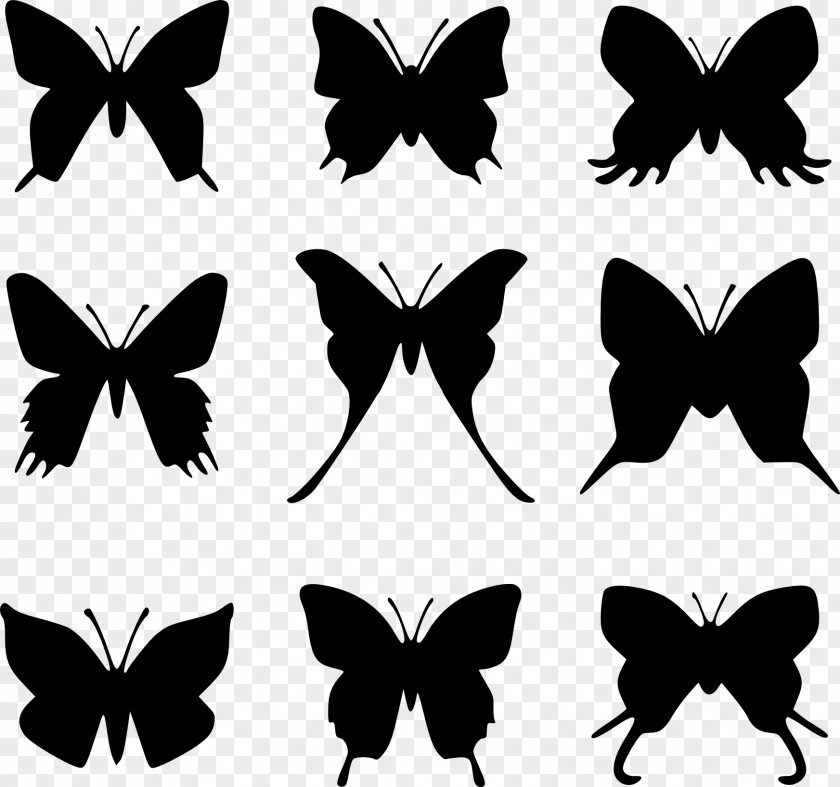 Butterfly Decoration Silhouette Clip Art PNG