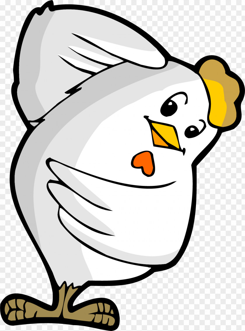Vector Painted White Chick Chicken Cartoon Illustration PNG