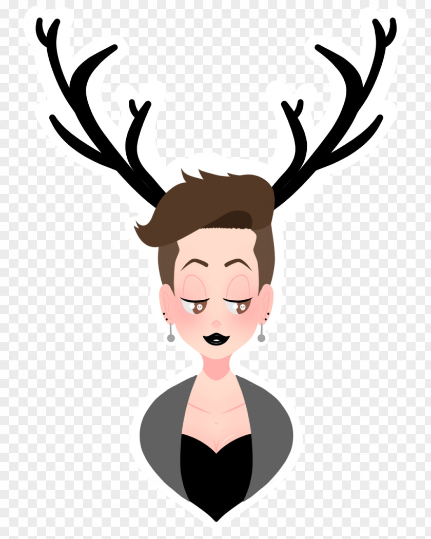 4 Girlfriends Reindeer Ear Antler Clip Art PNG