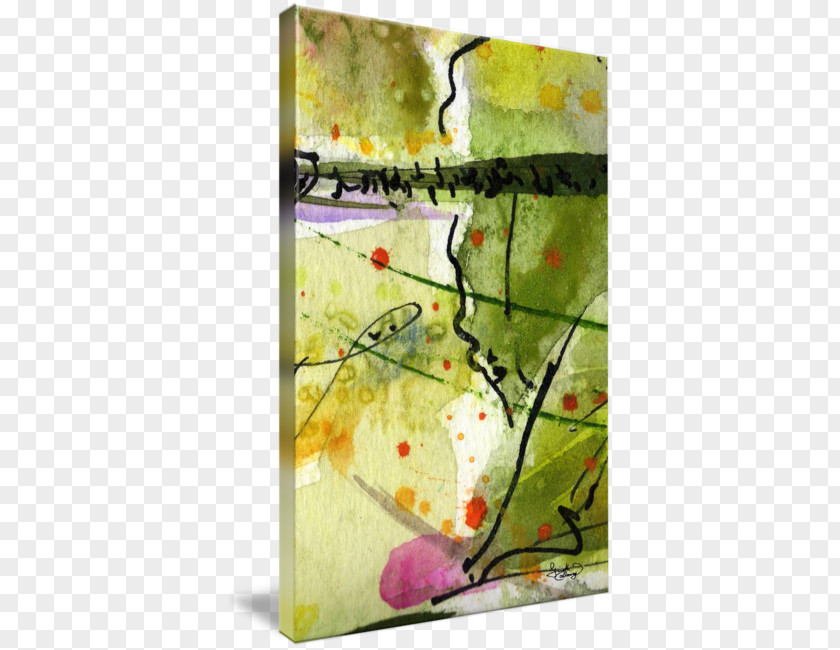 Abstract Nature Watercolor Painting Modern Art Gallery Wrap Canvas PNG