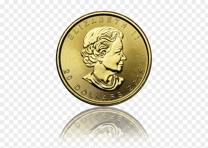 Coin Canadian Gold Maple Leaf Canada PNG