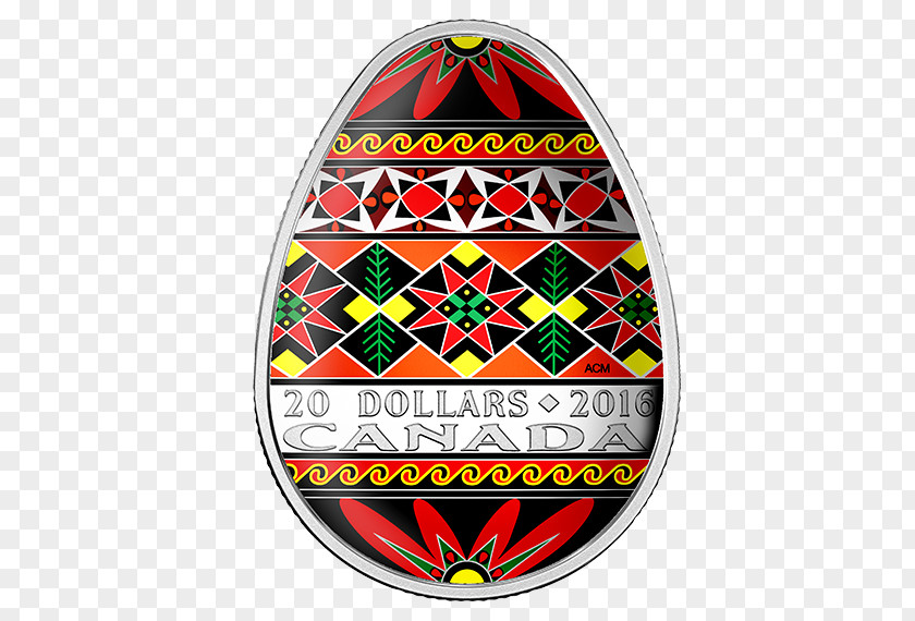 Coin Pysanka Silver Canada PNG