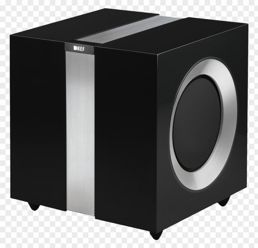 Kef Loudspeakers KEF R400b Subwoofer In Gloss High Fidelity Loudspeaker PNG