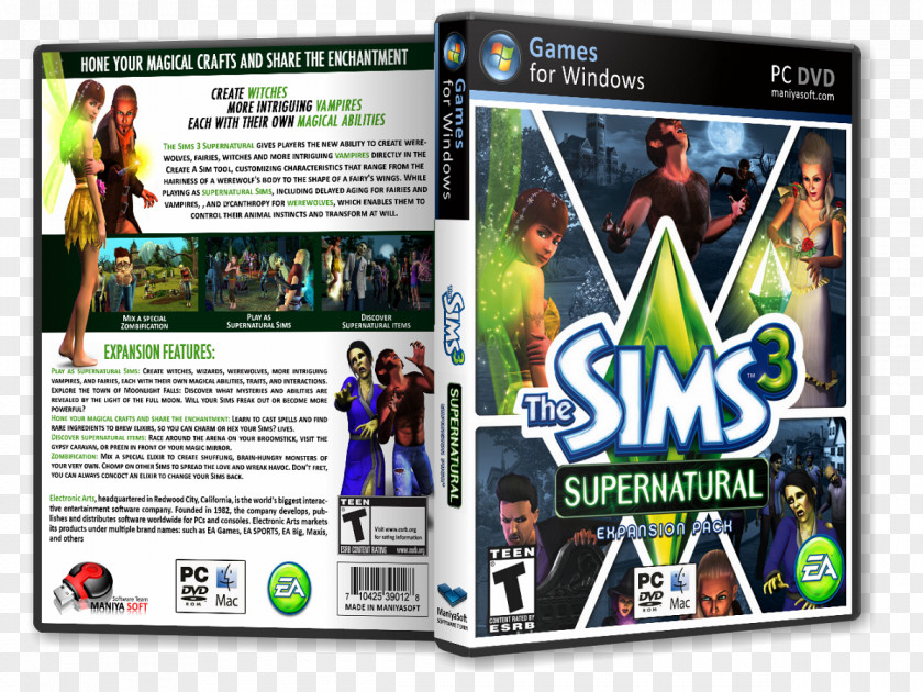 The Sims 3: Supernatural Xbox 360 Seasons Orange Box Video Game PNG
