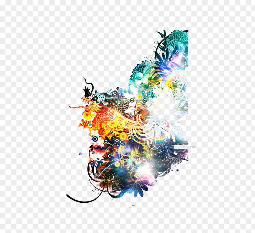 Colored Unicorn Chinese Dragon Qilin Art Nian PNG