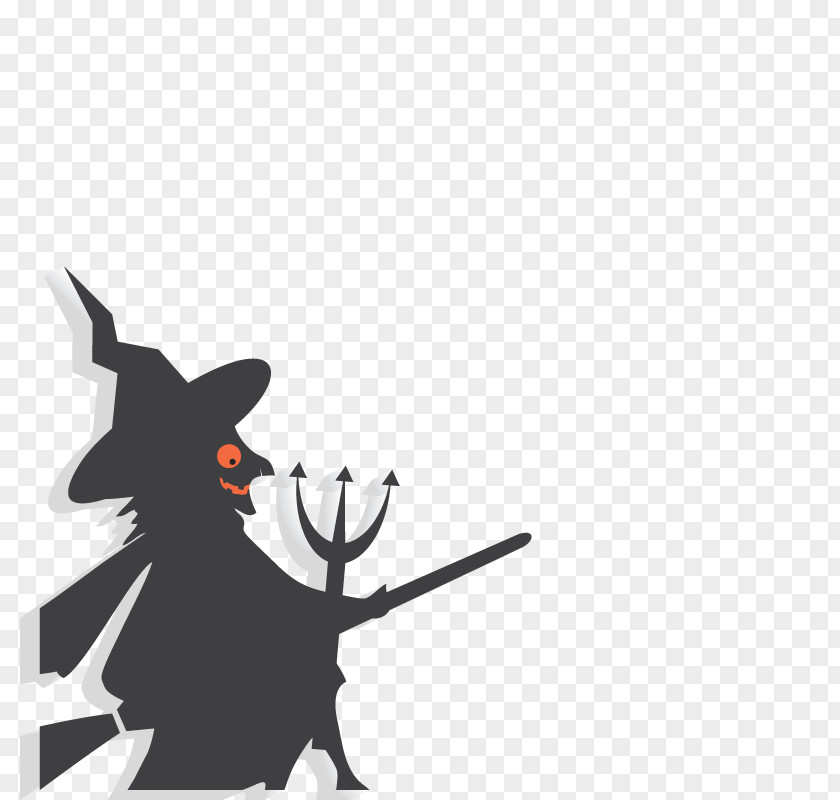 Vector Witch Halloween Flight PNG