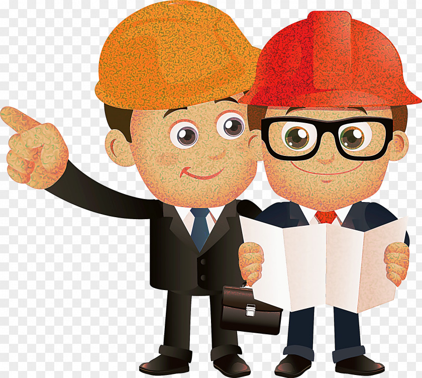 Fictional Character Gesture Cartoon Animated Construction Worker Finger Animation PNG