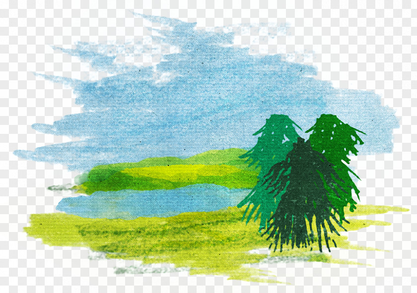 Tree Watercolor Painting Water Resources Desktop Wallpaper PNG