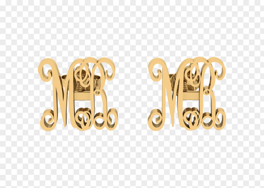 Hula Hoop For PE Earring Monogram Initial Letter Gold PNG