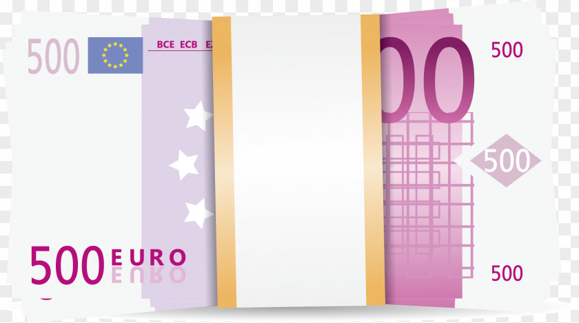 Pink Creative Coins 500 Euro Note Banknotes United States Dollar PNG