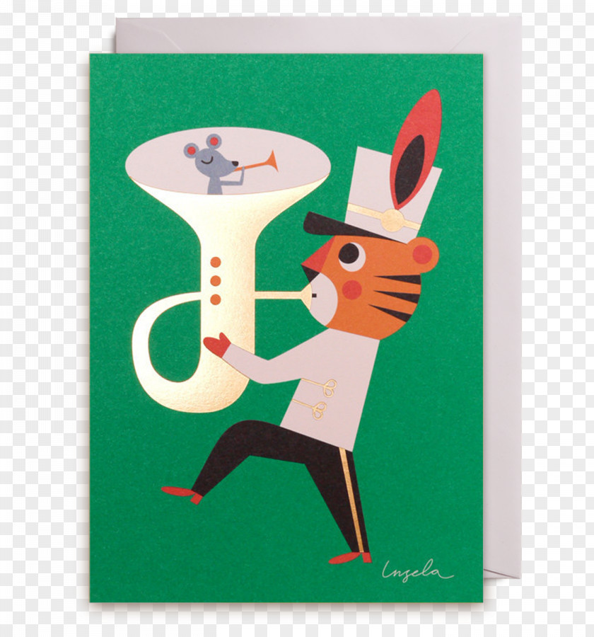 BRASS BAND Greeting & Note Cards Illustration Reindeer Illustrator PNG
