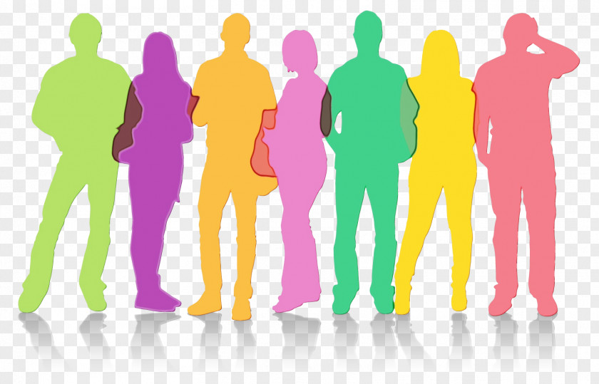 Silhouette Standing Group Of People Background PNG