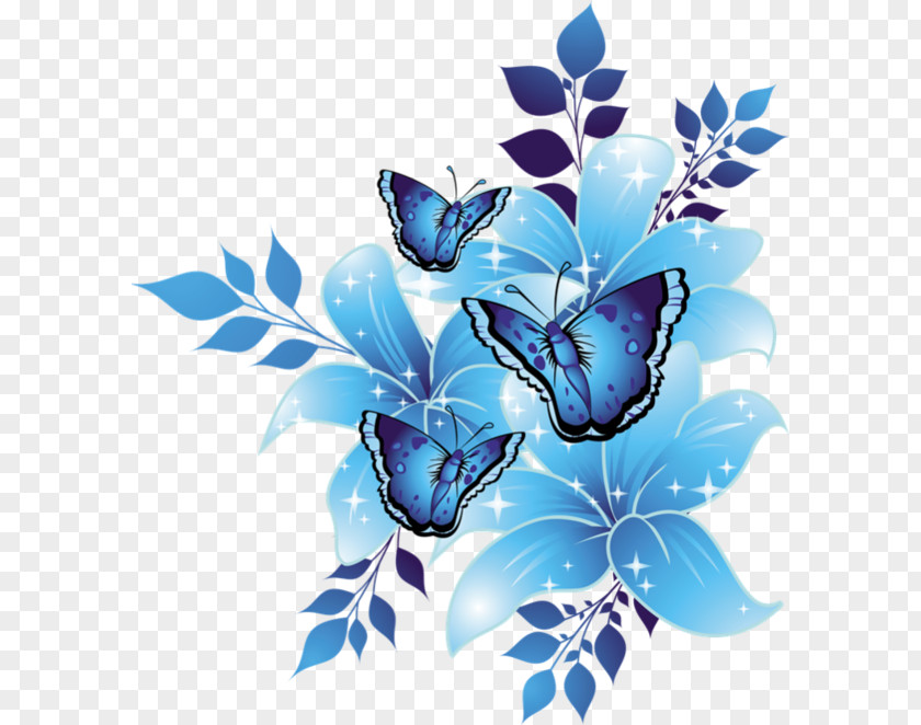 Blue Floral Flower Rose Clip Art PNG