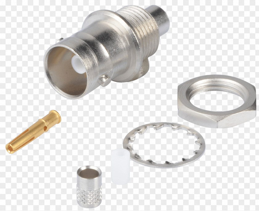Crimp BNC Connector Anschluss Radiall Compte Nickel PNG
