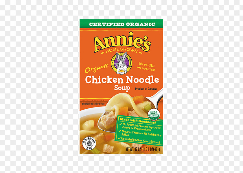 Chicken Noodles Soup Organic Food Mixed Vegetable Pasta Annie’s Homegrown PNG