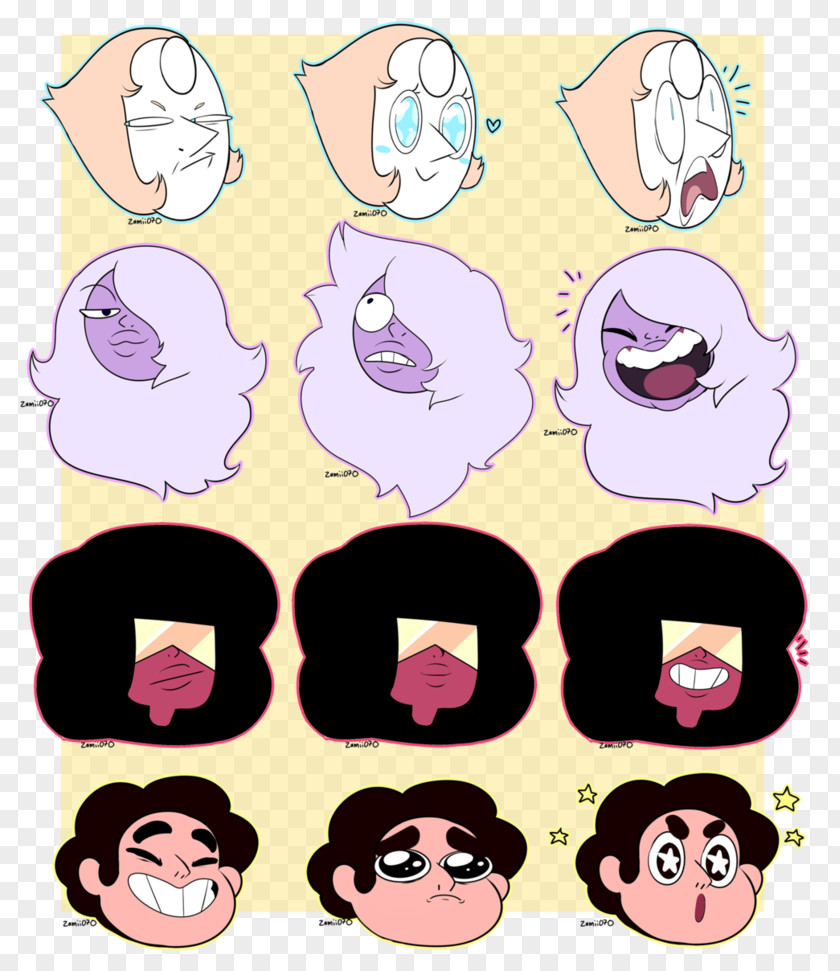 Facial Expressions Pearl Garnet Connie Greg Universe Amethyst PNG