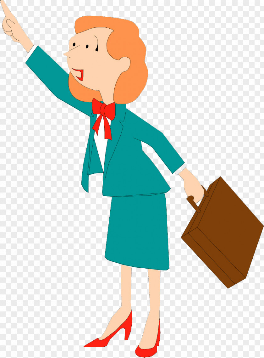 Cartoon Women Carrying A Briefcase Clip Art PNG