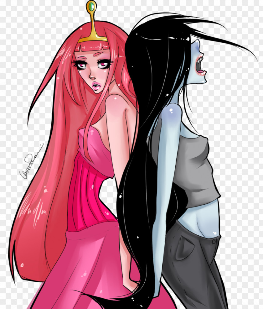 Chewing Gum Princess Bubblegum Marceline The Vampire Queen Finn Human Fan Art PNG