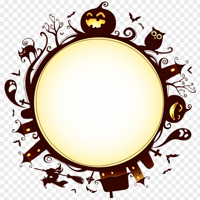 Halloween Tree Cartoon Background PNG