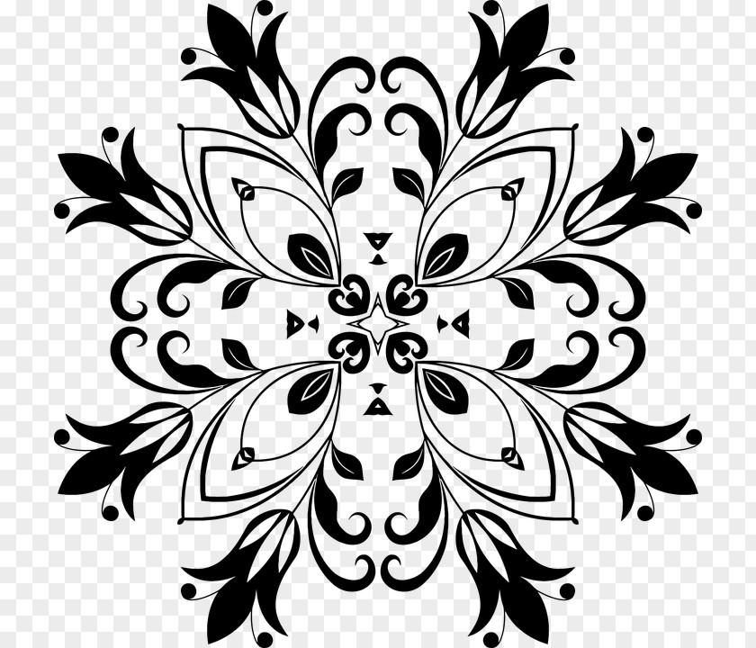 Mandala And Floral Elements Design Clip Art PNG