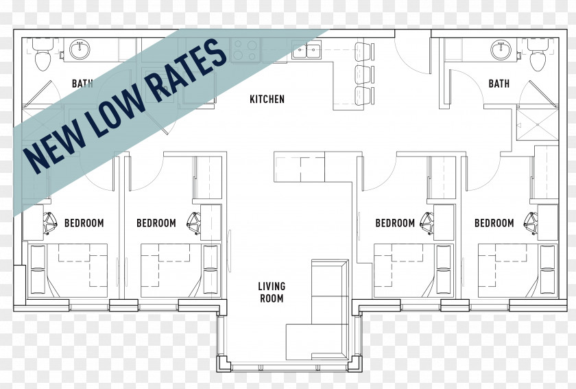 Bed Plan Floor Home House Architecture PNG