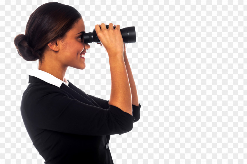 Binoculars Woman Telescope Image PNG