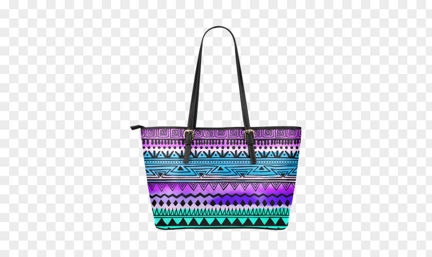 Teal Pattern Tote Bag Handbag Leather Pocket PNG