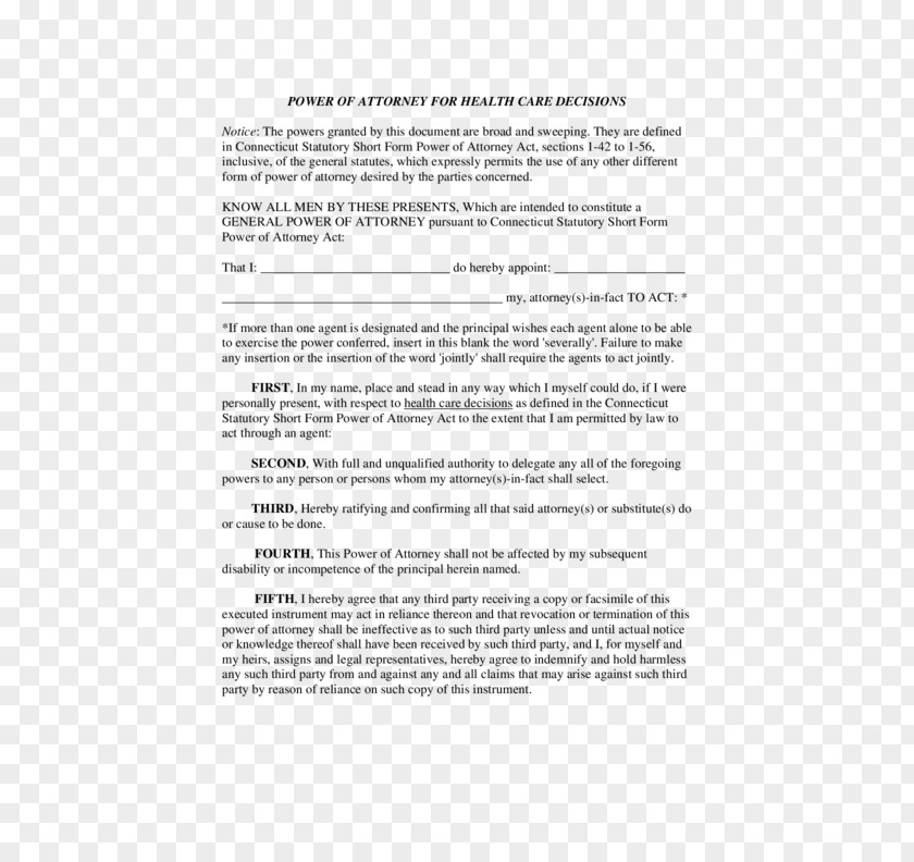 Power Of Attorney Form Letter Resignation PNG