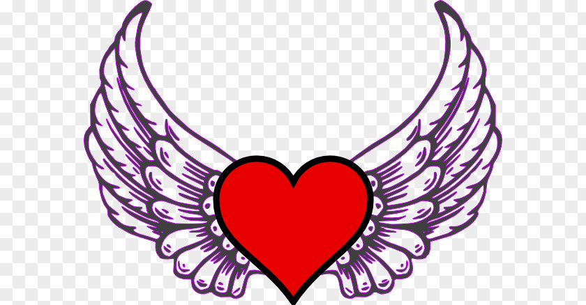 Heart With Wings Angel Drawing Blog Clip Art PNG