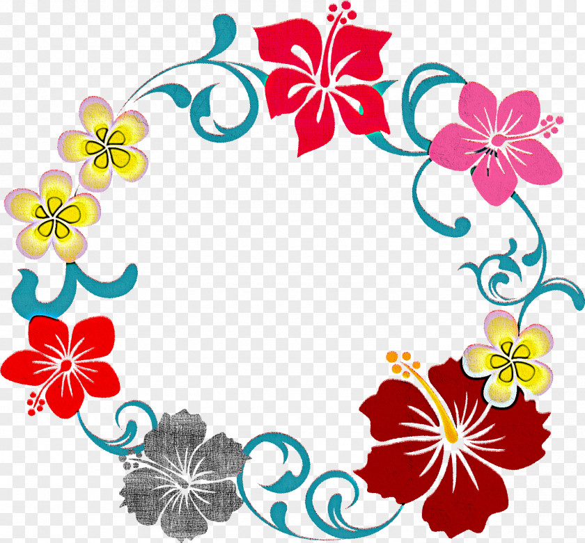 Hibiscus Frame Flower PNG