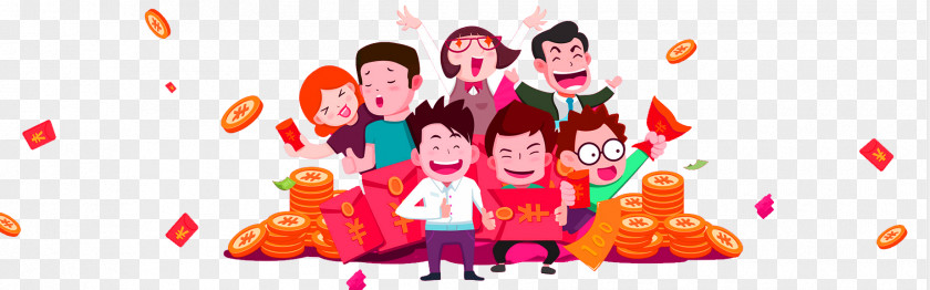 Red Cartoon Family Decoration Pattern Envelope Chinese New Year Information Coupon PNG