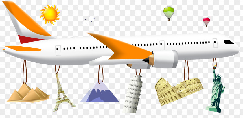 Creative Travel Large Aircraft Airplane Poster PNG
