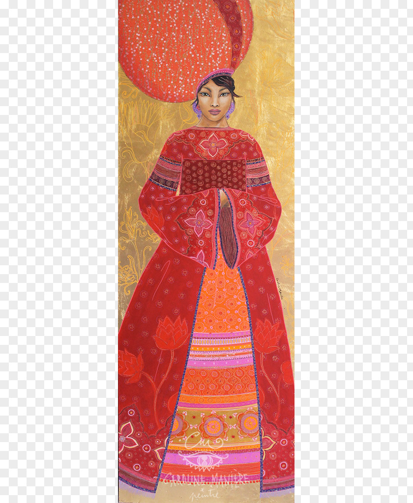 Ibiscus Silk Costume Design Art Sari PNG