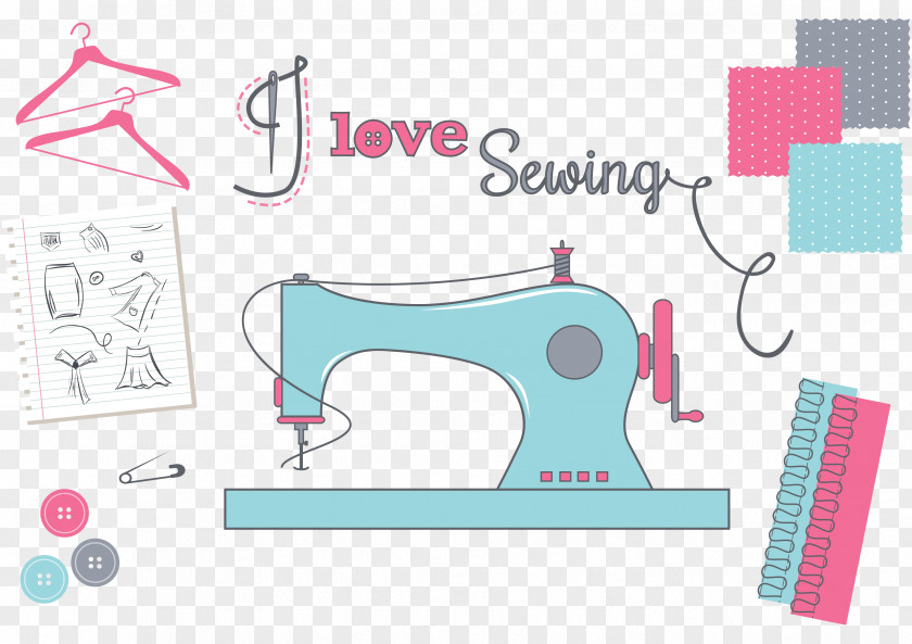 Sewing Pattern Machines Textile Woven Fabric Apron PNG