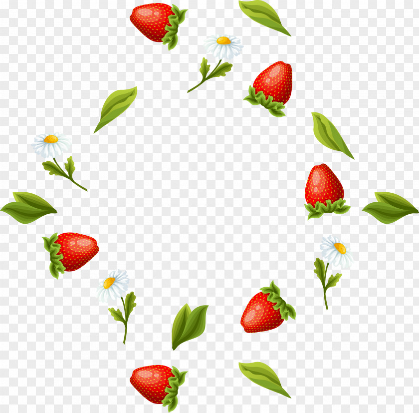 Strawberry Flowers And Leaves Floating Material Gelatin Dessert Marmalade Fruit Preserves PNG