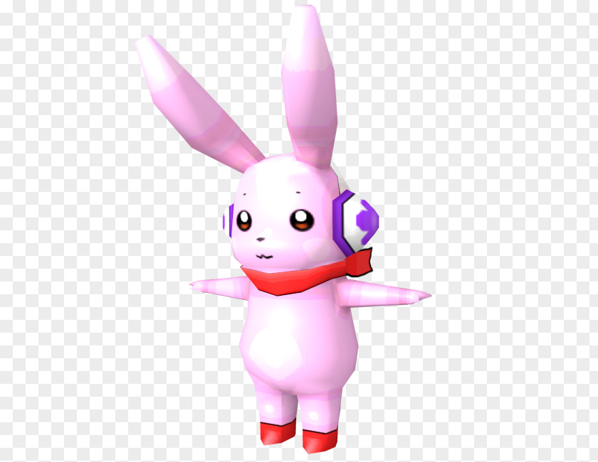 Easter Bunny Pink M Figurine Animated Cartoon PNG