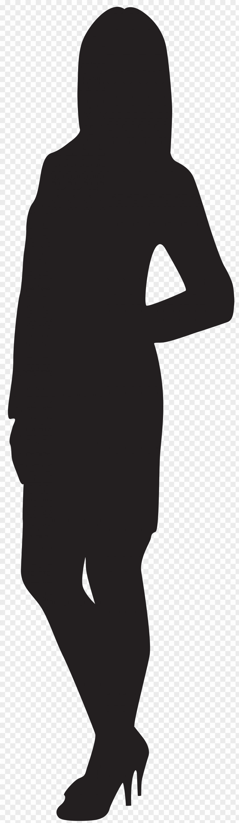 Female Silhouette Clip Art Image Black And White Homo Sapiens Standing Human Behavior PNG