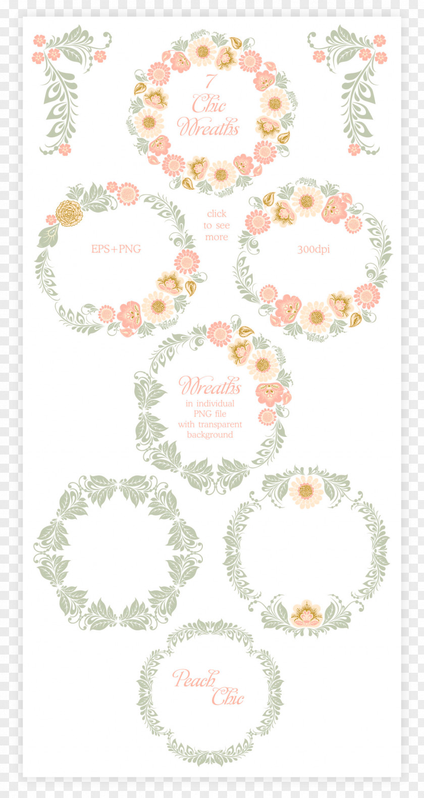 Peach Flower Floral Design PNG